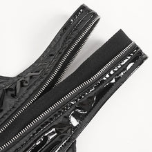 Load image into Gallery viewer, SX026 Punk glazed leather double zipper women one-piece sexy jumpsuit
