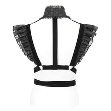 Load image into Gallery viewer, AS159 Shoulder ruffled lace-up maid body harness