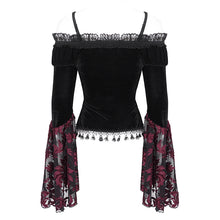 Load image into Gallery viewer, ETT03602 off-shoulder one-piece long-sleeved  gothic women's T-shirt