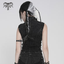 Load image into Gallery viewer, WT101 Punk Distressed Corset Vest