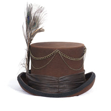 Load image into Gallery viewer, AS188 Steampunk brown top hat