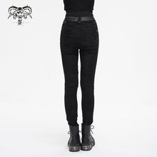 Load image into Gallery viewer, PT221 adjustable buckle waistband ripped women's pants