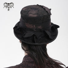 Load image into Gallery viewer, AS28501 Gothic Hand-Painted Top Hat with Side Ruffles and Tassels