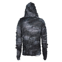 Load image into Gallery viewer, TT275 Punk tie-dyed hooded big ripped men's T-shirt