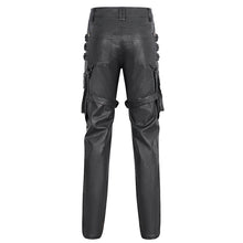 Load image into Gallery viewer, PT24402 Brown Steampunk brush-off leather trousers