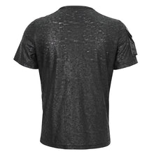 Load image into Gallery viewer, TT248 Punk cracked faux leather strap men's T-shirt