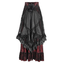 Load image into Gallery viewer, SKT19802 Black and red Gothic Paisley High Waist Skirt