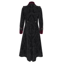 Load image into Gallery viewer, CT26202 Black and red Gothic paisley jacquard fleece long coat
