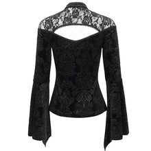 Load image into Gallery viewer, ETT03301 Lace stitching small stand collar long sleeve T-shirt