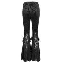 Load image into Gallery viewer, EPT01401 Black Gothic velveteen embossed flared pants