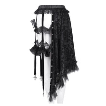 Load image into Gallery viewer, SKT208 Black Women Half hollow out bustle skirt