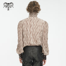 Load image into Gallery viewer, SHT11702 brown Punk high collar long sleeve men shirt