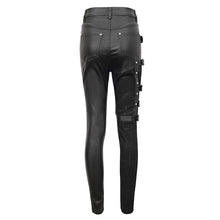 Load image into Gallery viewer, PT218 Women's asymmetrical faux leather trousers