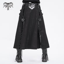 Load image into Gallery viewer, SKT187 glued cross pattern stitching leather men's kilt
