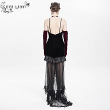 Load image into Gallery viewer, ESKT072 Sequined embroidered mesh suspender trailing dress