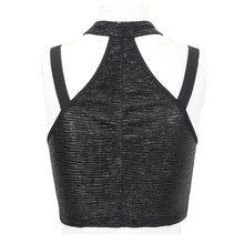 Load image into Gallery viewer, TT244 Computer wave pattern Knit Halter Short T-Shirt