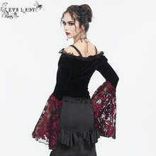 Load image into Gallery viewer, ETT03602 off-shoulder one-piece long-sleeved  gothic women's T-shirt