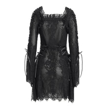 Load image into Gallery viewer, SKT24501 floral Lace Long Sleeve Gothic Dress