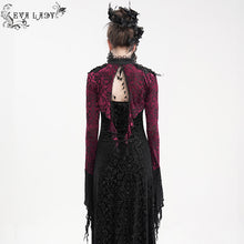 Load image into Gallery viewer, ECA02002 Gothic pattern women flared sleeves red velvet short lace shawl