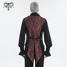 Load image into Gallery viewer, WT07602 wine Gothic jacquard peak lapel swallowtail men's suit vest