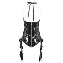 Load image into Gallery viewer, SX026 Punk glazed leather double zipper women one-piece sexy jumpsuit