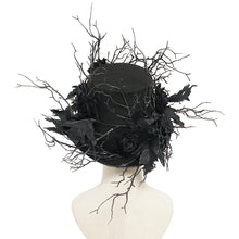 Load image into Gallery viewer, AS283 Gothic Twig and Rose Mini Top Hat
