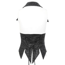 Load image into Gallery viewer, WT077 Punk crackled faux leather halter neck backless vest