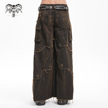 Load image into Gallery viewer, PT263 Punk coffee-colored woven wide-leg pants