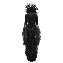 Load image into Gallery viewer, ESKT074 Gothic wedding Custom-made feather branch collar embroidered dress