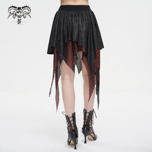 Load image into Gallery viewer, SKT18002 black and red a line Small skirt with irregular hem