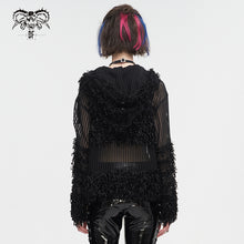 Load image into Gallery viewer, SR014 Plush patchwork hooded cross short sweater