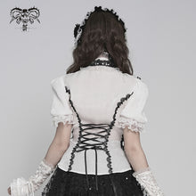 Load image into Gallery viewer, SHT15102 Lolita Shimmer Chiffon Pleated Short-Sleeve Blouse