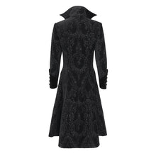 Load image into Gallery viewer, CT27001 Gothic pattern velvet long coat with multiple straps at the center front
