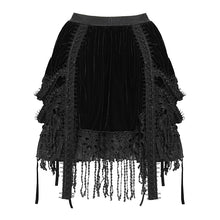 Load image into Gallery viewer, SKT25101 Heart-Patterned Corduroy & Velvet Patchwork Gothic Mini Skirt