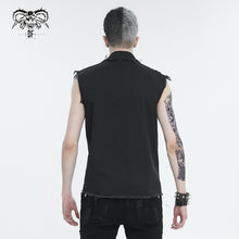 Load image into Gallery viewer, SHT102 leather matching webbing twill Sleeveless men's shirt