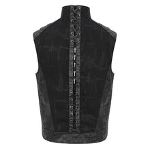 Load image into Gallery viewer, WT075 heat seal backing Cross Pattern Horn Rivet Men's Vest
