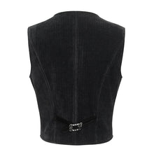 Load image into Gallery viewer, WT07901 Black Gothic velvet striped men's waistcoat