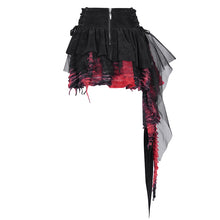 Load image into Gallery viewer, SKT210 Punk asymmetric black and red skirt