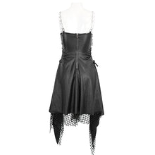 Load image into Gallery viewer, SKT192 Punk slightly shiny leather heart-shaped chain suspender dress