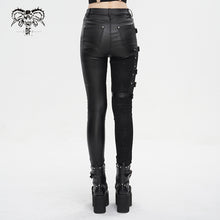 Load image into Gallery viewer, PT218 Women's asymmetrical faux leather trousers
