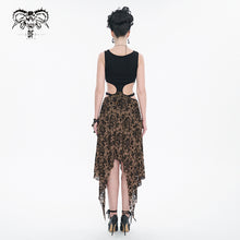 Load image into Gallery viewer, SKT09002 party Queen steampunk semilucent apricot hollow out sleeveless sexy ladies mesh dress