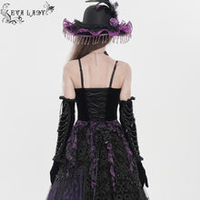 Load image into Gallery viewer, ECST01402 Gothic Corset with Long Beaded Tassels at the Bust