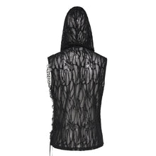Load image into Gallery viewer, TT316 Branch-Patterned Stretch Knit Hoodie-Style Layered-Look Punk T-Shirt