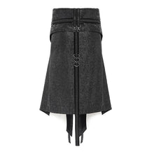 Load image into Gallery viewer, SKT244 Punk cracked leather lapel waistband skirt