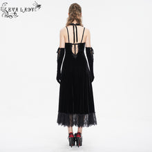 Load image into Gallery viewer, ESKT04301 Velvet halterneck strappy dress