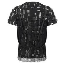 Load image into Gallery viewer, TT247 Ripped Knit Diamond Mesh Oversized Men's T-Shirt
