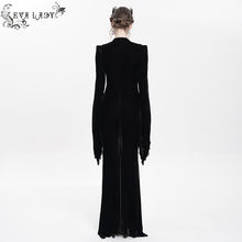 Load image into Gallery viewer, ECT02201 Slim-fit velvet long coat with slit sleeves