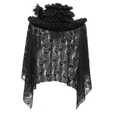 Load image into Gallery viewer, EAS026 Black Skull Rose Mesh Widow Hat