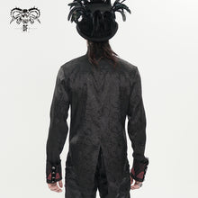 Load image into Gallery viewer, SHT15802 Black and Red Gothic-Style Long-Sleeve Shirt with Branch Pattern