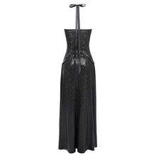 Load image into Gallery viewer, SKT229 Punk halter neck rubberized floral dress
